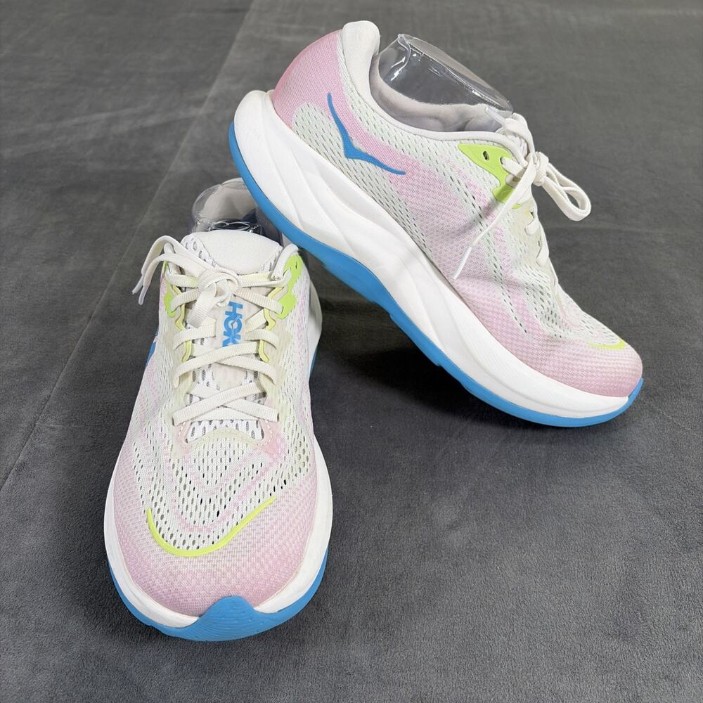 Women’s Hoka Rincon 4 Size 11D Pink/White/Yellow/Blue Tennis Shoes Bnfts Charity